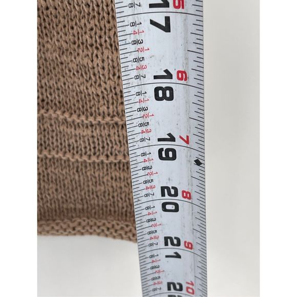 Lord & Taylor Sweater Women Size Medium Petite‎ Brown Camel Loose Knit Roll Neck - Picture 8 of 12